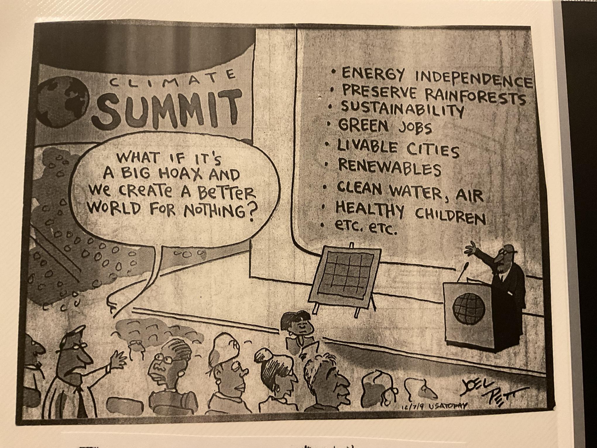 Climate Summit editorial cartoon